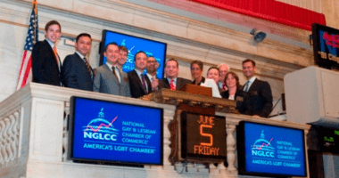 NGLCC rings the bell at the New York Stock Exchange.